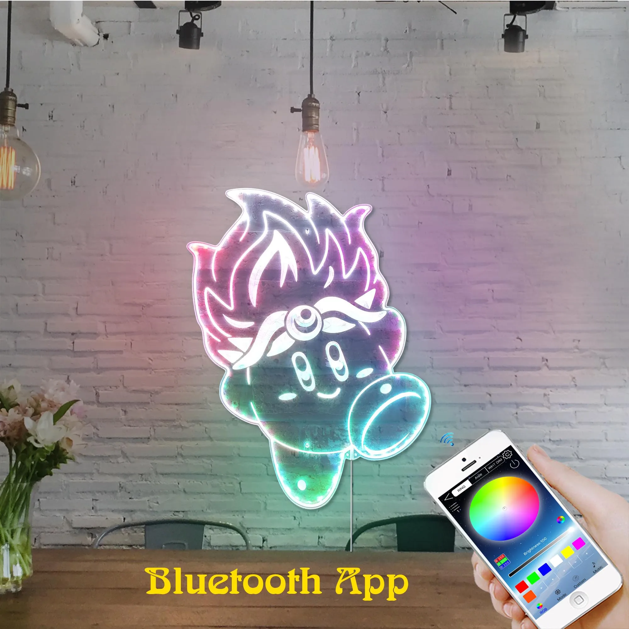 Kawaii Neon RGB Edge Lit LED Sign, Game Room Decor, Gaming Night Light