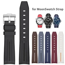 20mm Silicone Strap for Omega X Swatch Joint MoonSwatch Curved End Rubber Bracelet Men Women Waterproof Diving Sport Watch Band