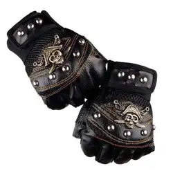 Punk Skulls Rivet guanti in pelle PU uomo donna moda Hip Hop guanti mezze dita antiscivolo estate ciclismo accessori moto