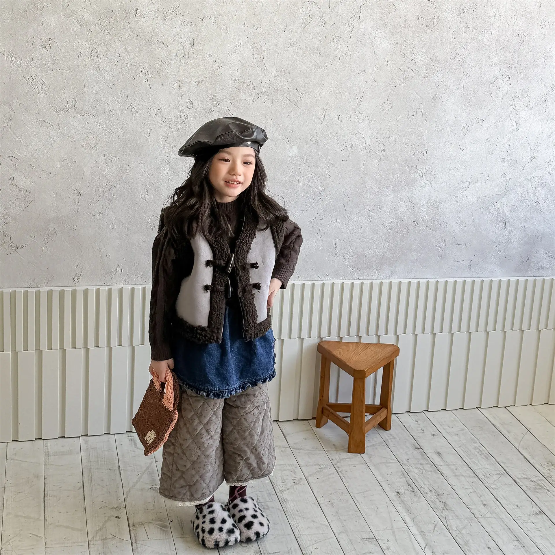 2025 شتاء جديد الأطفال أكمام سترة صوف سترة طفل الفتيات زائد المخملية معطف سميك الفتيان سترة دافئة سترة الاطفال الملابس