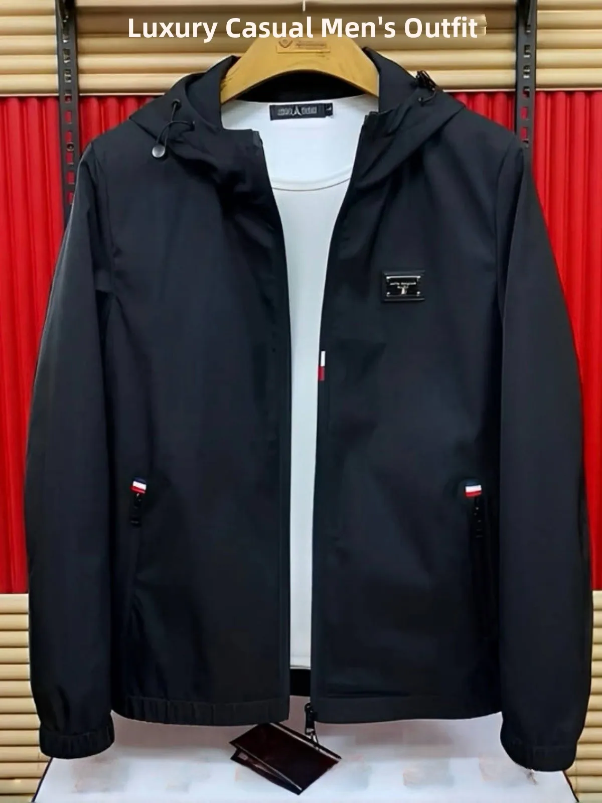 

Мужская куртка с капюшоном 2025: Новинка осени, повседневная, приталенная, на молнии, с цветными блоками, модная, молодежная, весенняя, ветрозащитная, с длинными рукавами