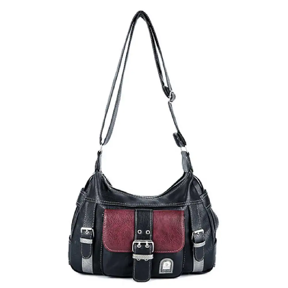 Dziewczęca torba na ramię ze skóry PU Y2K Vintage Crossbody Bag Multi-Pocket Hip Hop Messenger Bag Women Tote Handbag Versatile Satchel