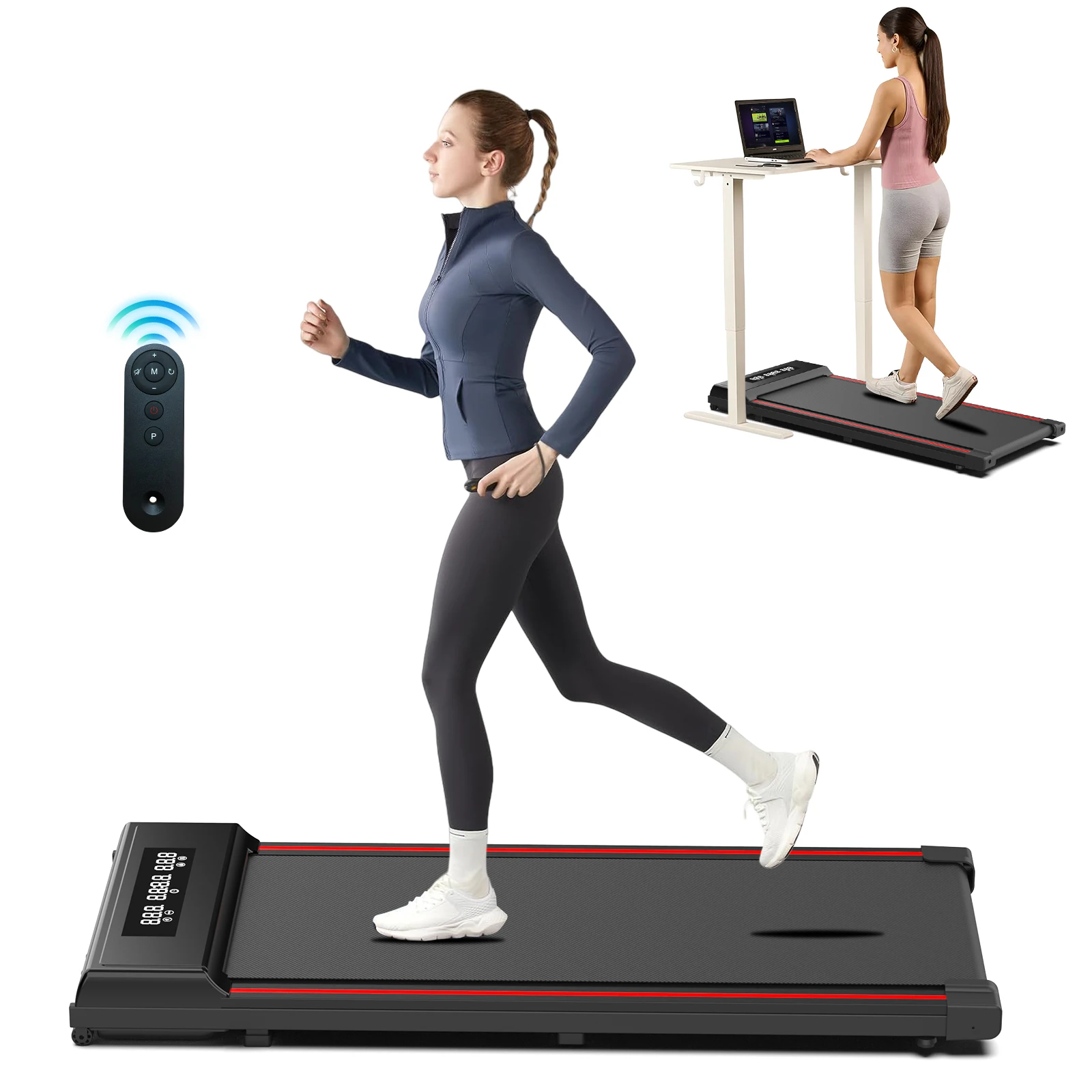 

Electric Foldable Treadmill Smart Portable Walking Pad Mini Desk Treadmills Gym Equipment without Handle