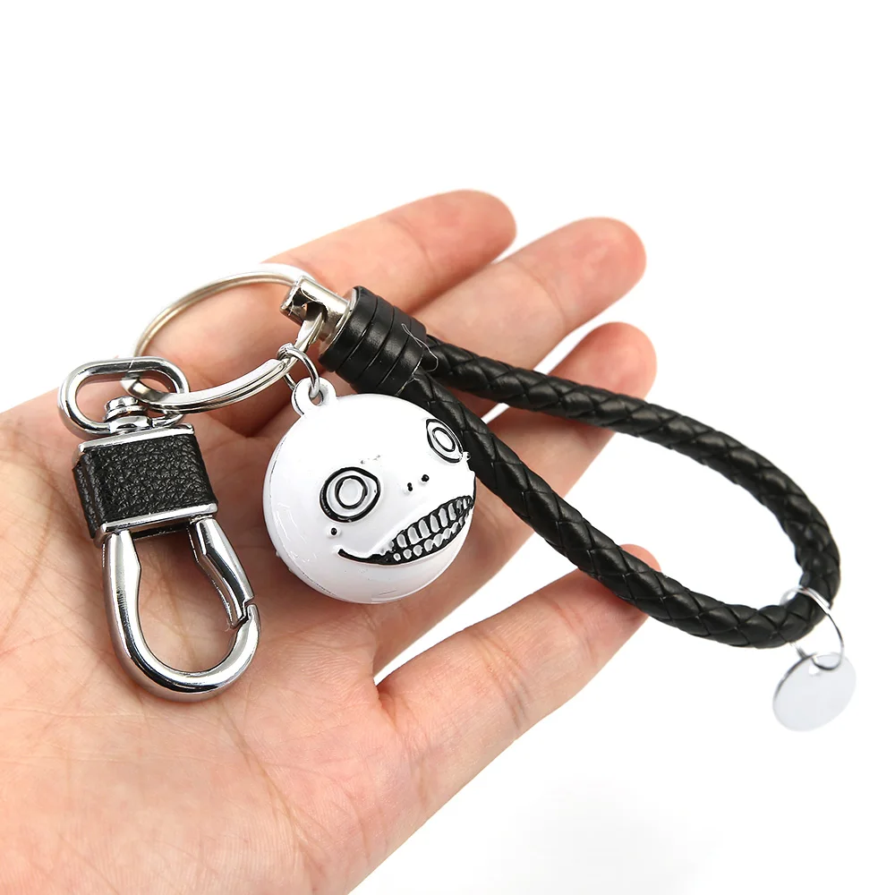 NieR:Automata Keychain YoRHa Logo White Ball Sword Pendant Keyring Robot 2B Emil No2 Type B Car Key Chains Men Women Chaveiro