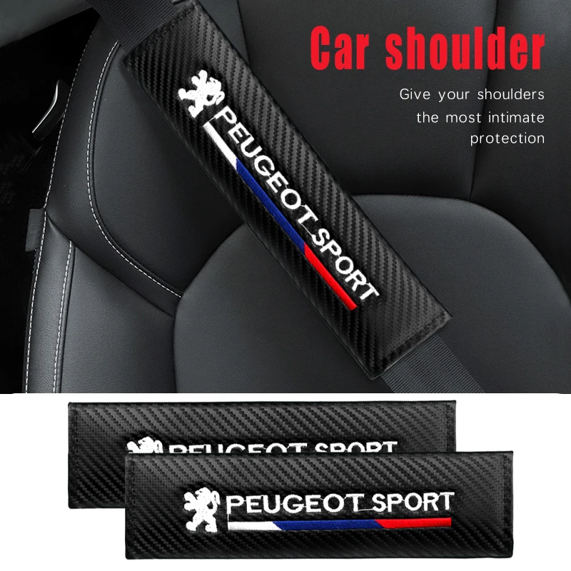 

2PCS Car Interior Accessories Auto Seat Belt Cover Shoulder Pads For Peugeot 206 307 308 3008 207 208 407 508 2008 Car Styling