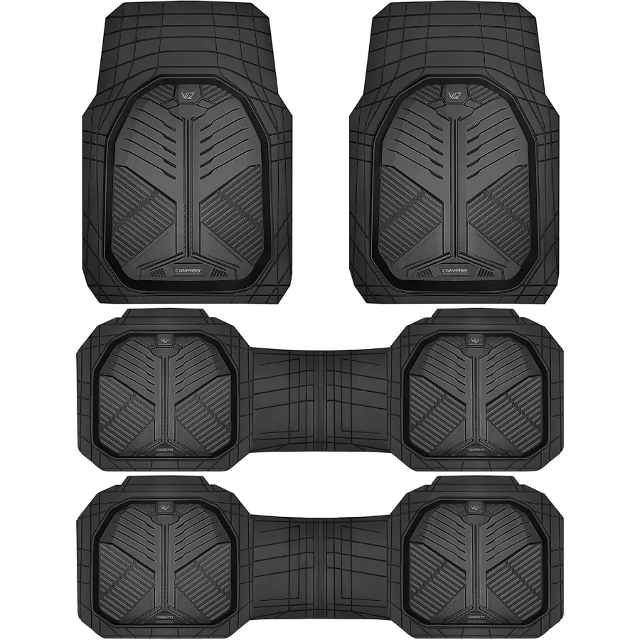 

Heavy Duty Rubber Car Mats DeepDish All Weather 3 Row Car Floor Mats for 7 Seater 8 Seats 2nd 3rd Row Waterproof AntiSlip Unive