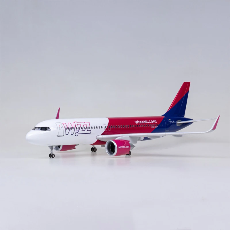 

With Wheels And Lights Hungarian Viz Air A320neo Aircraft Model Simulation Civil Aviation Assembly Collection Gift Display