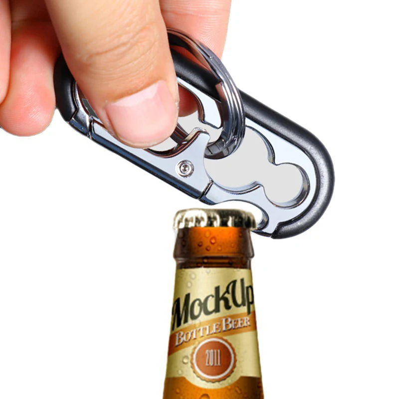 Creative Multi-function Car Keychain Portable Wine Bottle Can Opener Keyring Men Metal Key Chains Party Bar Kitchen Tool Gadgets