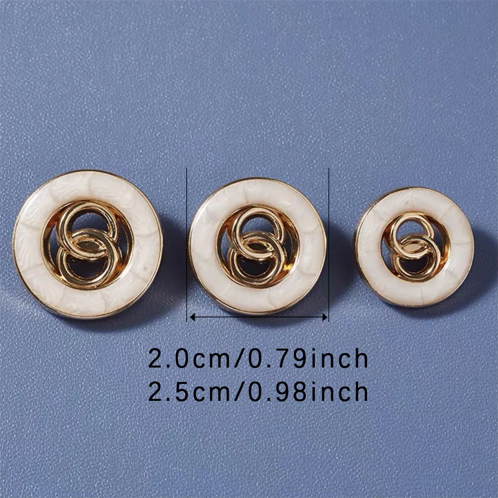 10 High-end Craft Cc Hollow Metal Buttons, Fashionable and Versatile Shirts, Suits, Jackets, Clothing, Handmade Sewing Supplies