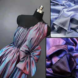 Colorful Gradient Glitter Designer Fabric By The Meter,Sew Dress Fabric,DIY Doll Clothes Stage Decoration Background Fabrics