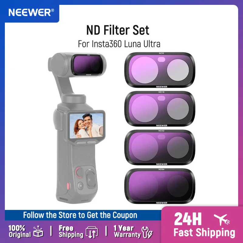 Image of NEEWER ND-Filter-Set HD Neutraldichte-Filter Gimbal-Actionkamera-Objektivfilter Fotografie-Zubehör-Kit für Insta360 Luna Ultra
