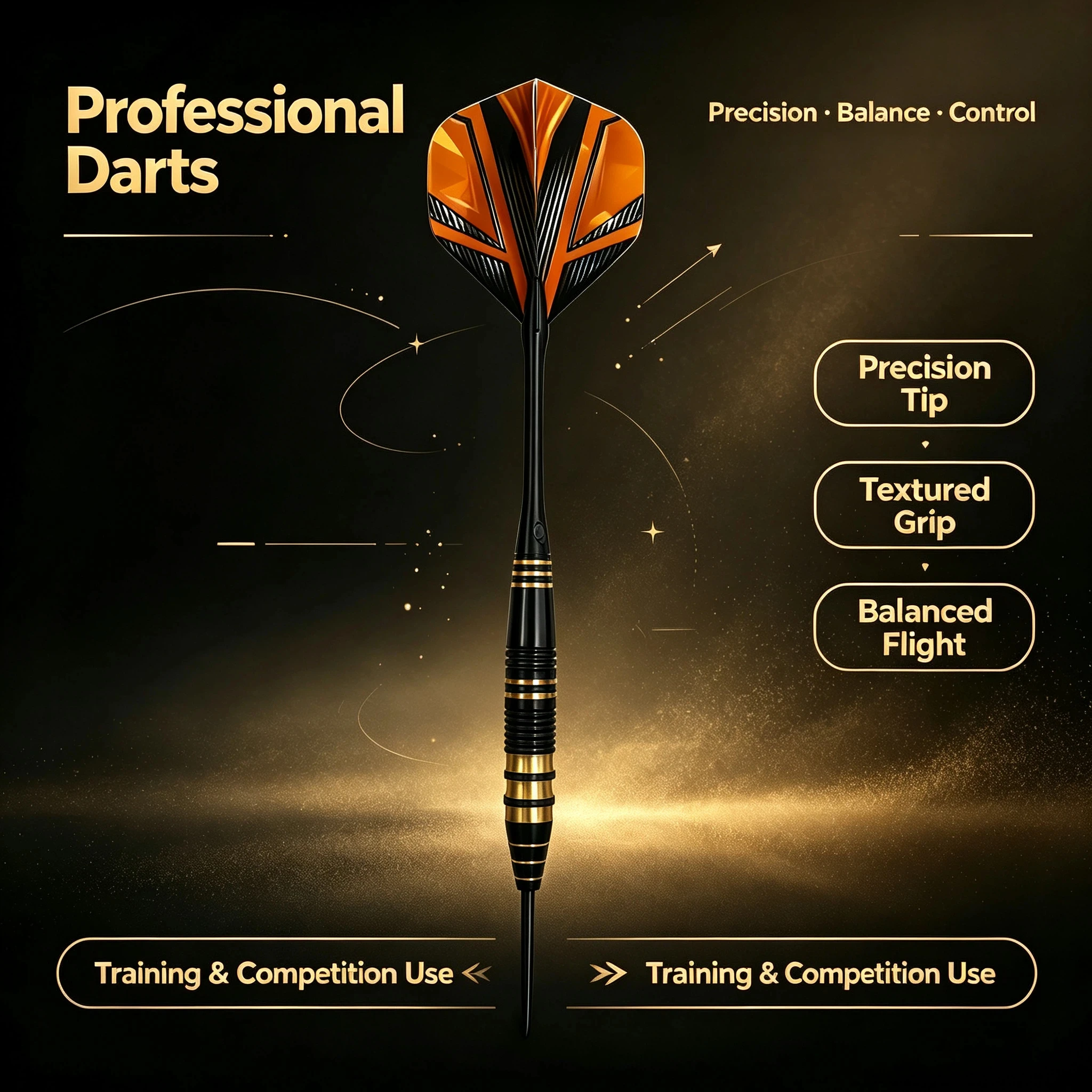 23g Hard Steel Needle Dart Set of 3, Brass Deep Groove Dart Barrel, Pumpkin Color Theme Is a Halloween Family Gathering Gift