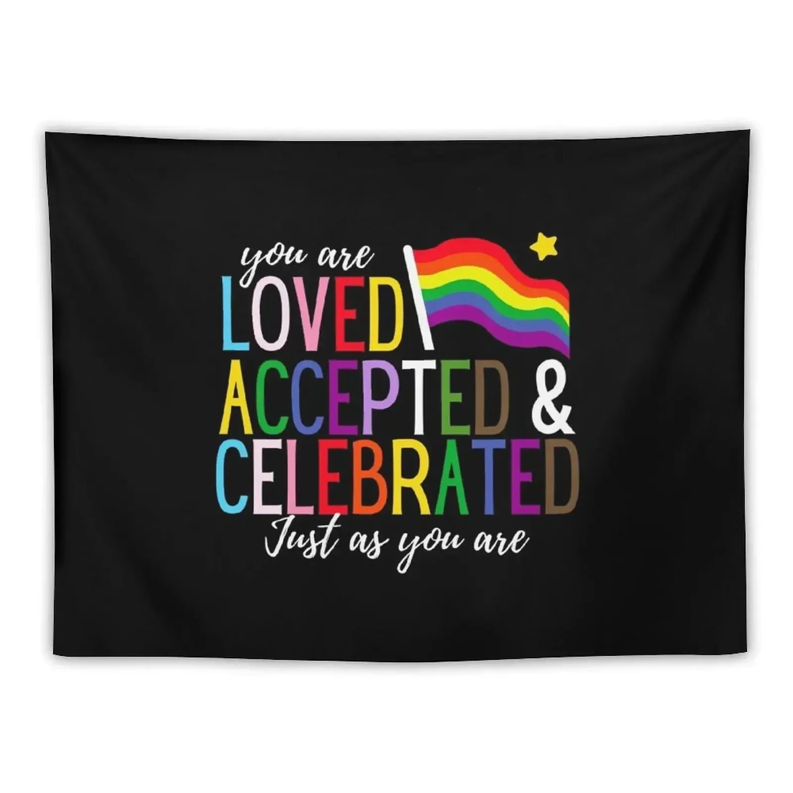 You are LOVE ACCEPTED CELEBRATED just as you are Tapestry Wall Decor Bathroom Decor Room Decor For Girls Tapestry