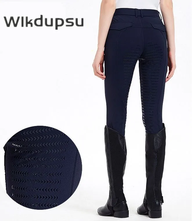 Women's Horse Riding Pants Full Seat Silicone Breeches Equestrian Tights Leggings Horse Back Sports Equipment Trousers Clothing