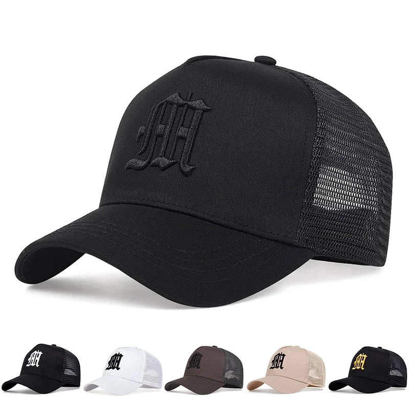 

Unisex Gothic Letter Embroidery Baseball Net Caps Spring and Summer Outdoor Adjustable Casual Hats Sunscreen Hat