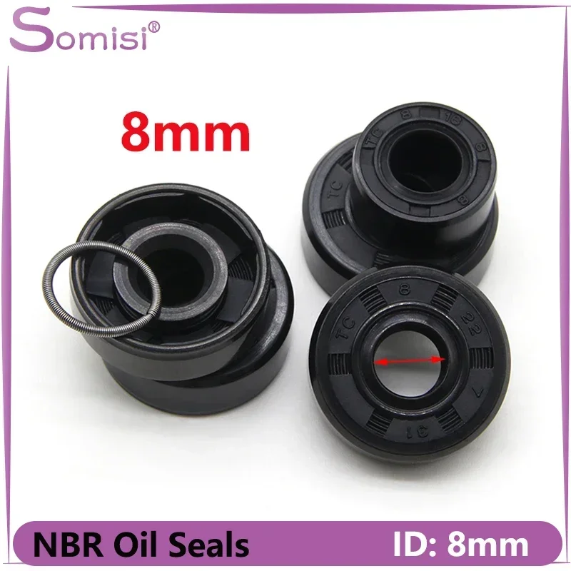 

2/5/10pcs ID 8mm NBR Oil Seal TC-8*14/15/16/18/22*4/4.5/5/7/8mm Nitrile Rubber Shaft Double Lip Oil Seals Gasket