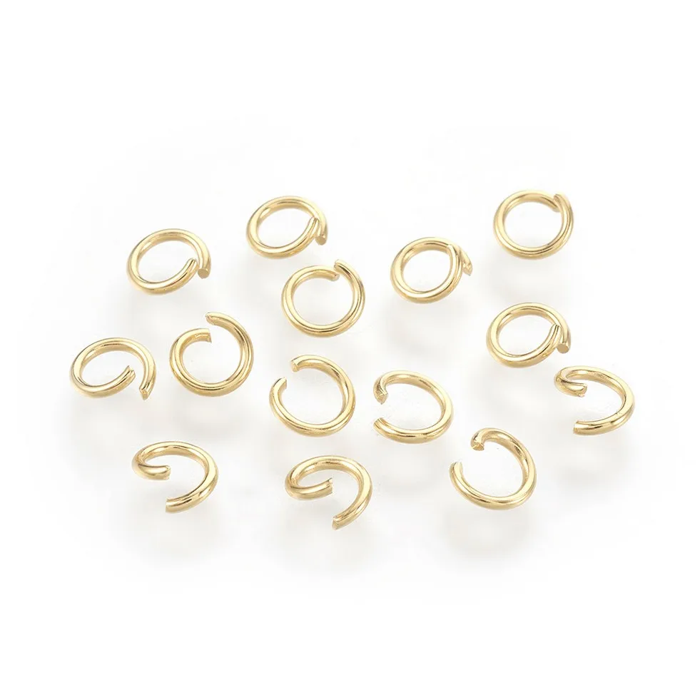 

500 Pcs 4mm 5mm 6mm 304 Stainless Steel 18k Gold Plated Open Jump Rings for Diy Jewelry Making Accessories