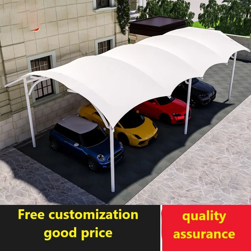 Outdoor membrane structure carport community bicycle awning home parking canopy stretch film car awning