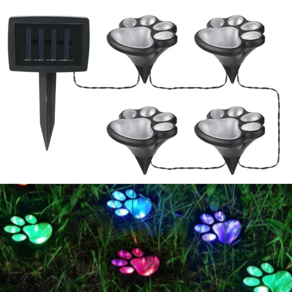 

4Pcs Cat Claw Shaped Solar Stone Lamp Energy Saving Auto on/Off LED Solar Light Animal Waterproof Solar Lawn Lamp Outdoor