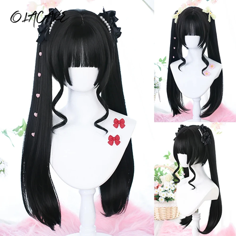 Synthetic Princess Cut Double Ponytail Lolita Wig with Bangs Girl Ombre Blonde Brown White Gray Cosplay Halloween Harajuku Wig