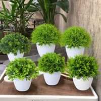 Artificial Bonsai Artificial Flower False Plants Potted Ornaments  Small Tree Grass Plants Pot Wedding Party Decorative Plant