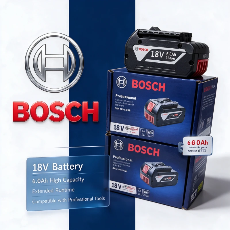 BOSCH 18V 6.0Ah Li-ion Battery BAT610G BAT618G,Power Pack for Cordless Chainsaw, Efficient Wood Cutting 18V Cordless Power Tools