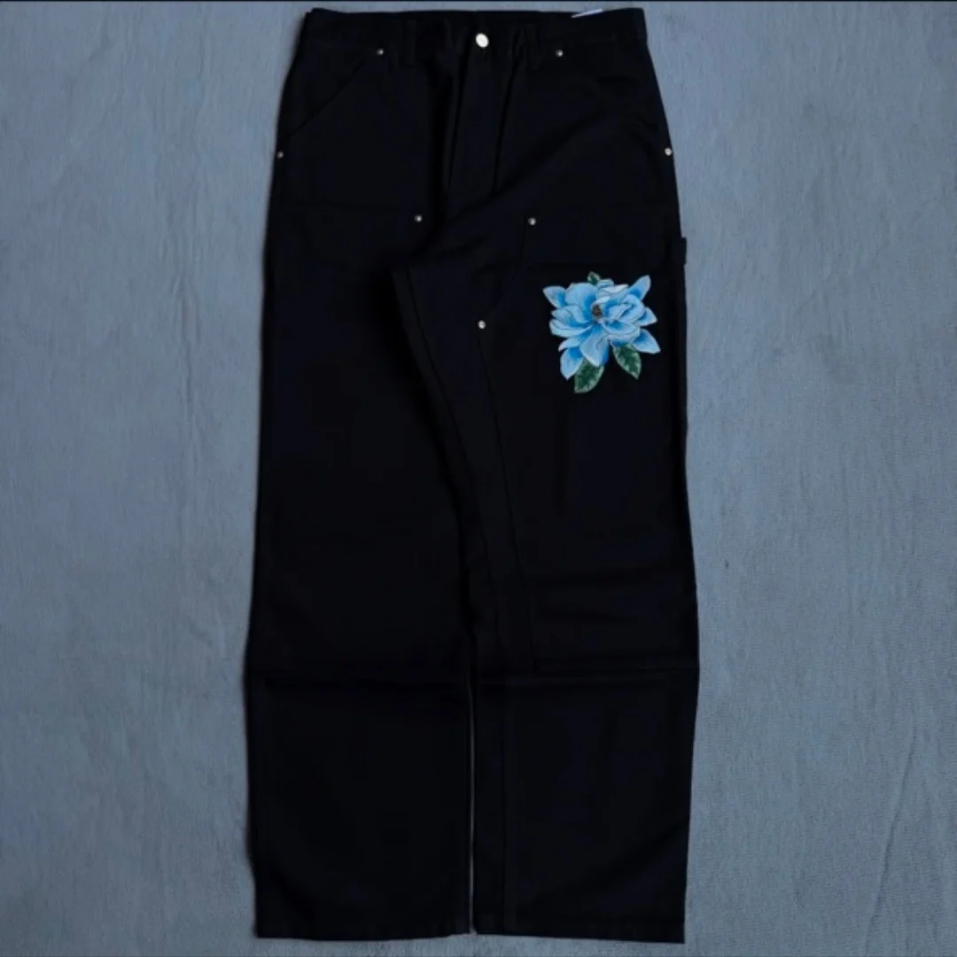 Paar-Stil, gewaschene Denim-Jeans, Street-Fashion, lockere Denim-Hose mit geradem Bein für Männer und Frauen, tägliche Outfits