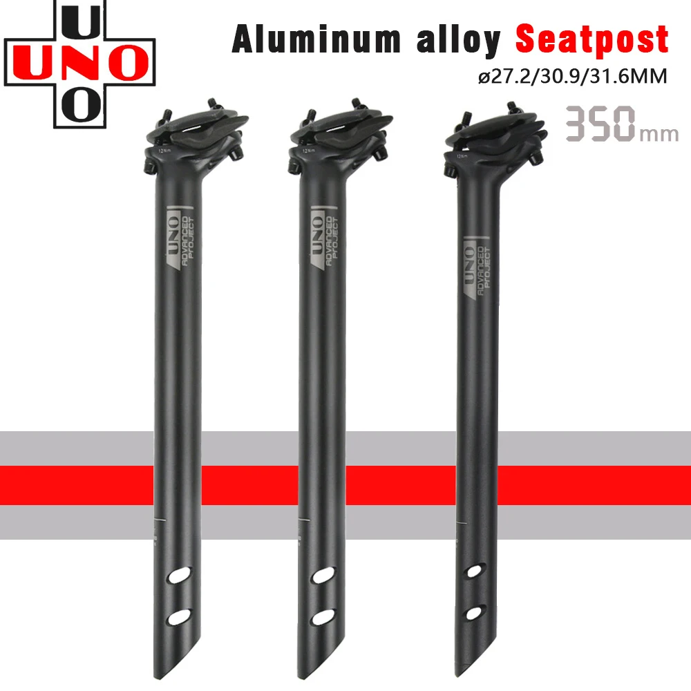 UNO Bicycle Integrated Seatpost Road Mountain Bike Seatpost 27.2/30.9/31.6*350/400mm Ultra light Aluminum Alloy Seat Tube