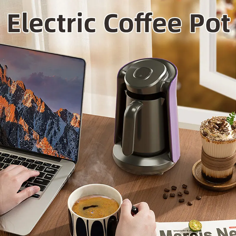 450ml Electric Coffee Pot,Mini Portable Moka Cappuccino Water Milk Tea Maker Machine,,Multi-Usage Automatic Power-Off,Office