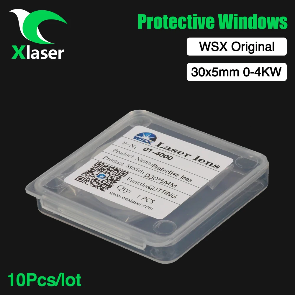 XLaser 10Pcs/lot WSX Original Protective Windows 30x5mm 0-4000W for WSX KC13 KC15 NC30 Fiber Laser Cutting Heads Optical Silica