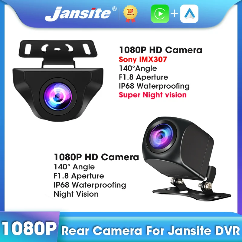 Jansite 1080P HD Rear Camera Night Vision IP68 Waterproof Cam Only For jansite Car DVR Wide Rearview Stream Media Dash Cam