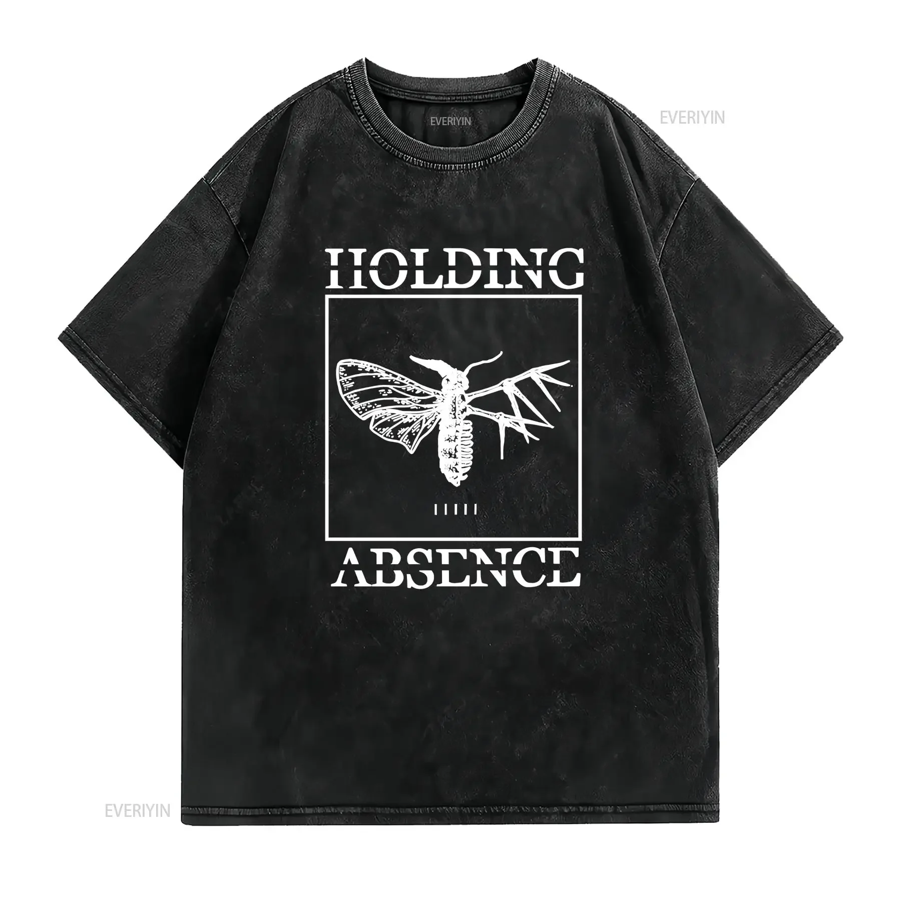 Holding Absence Moth T shirts Size S to 5XL IN0260 vintage Washed streetwear graphic homme Top For Everyday Wear Soft vintage