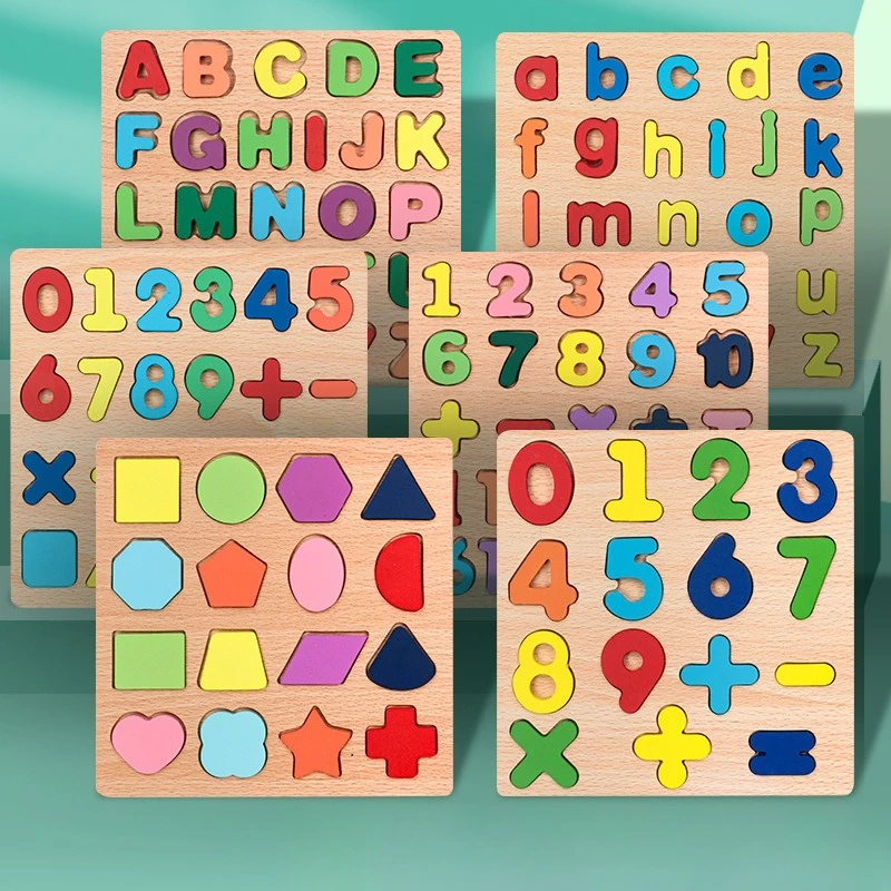 

Детская алфавитная арифметическая цифра, геометрические фигуры, деревянная головоломка Монтессори, дошкольное обучение, развивающая игра, игрушка для детей