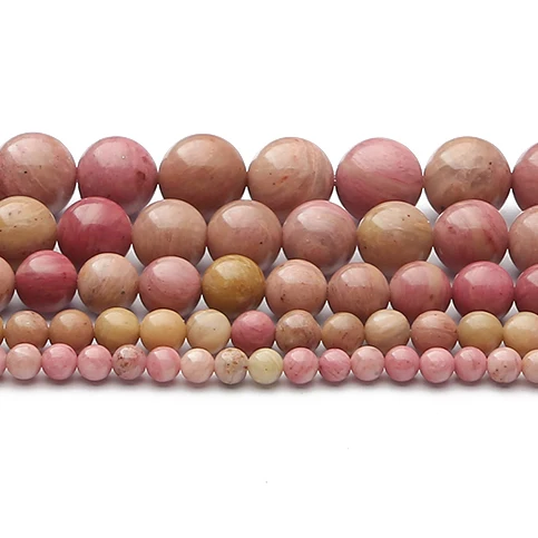 

Natural Smooth Red Wood Marble Stone Round Loose Spacer Beads Diy For Jewelry Making Bracelets Necklace Earring Accessory