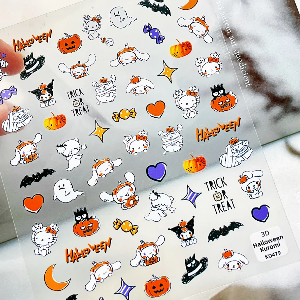 1 sheet Halloween limited pumpkin Ghost nail decals embossed stereoscopic 3D nail decal ornaments