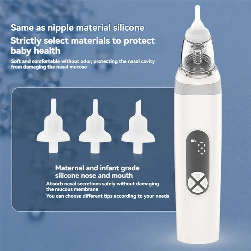 

ODIES-Electric Nasal Absorber Silent Baby Obstruction Rhinitis Cleaner Nasal Aspirator With Food Grade Silicone Mouthpiece