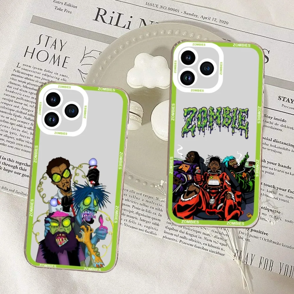 Flatbush Zombies American Hip Hop Phone Case For iPhone 11 12 Mini 13 14 15 Pro Max Transparent Shell