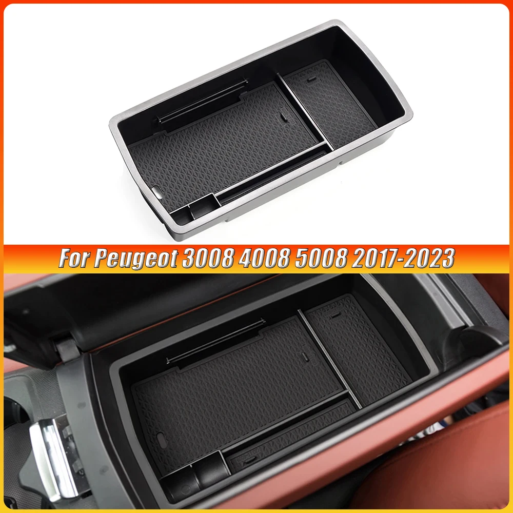 

Ящик для хранения подлокотника центральной консоли для Peugeot 3008 4008 5008 2017-2023 GT, аксессуары для салона автомобиля, аксессуары для уборки