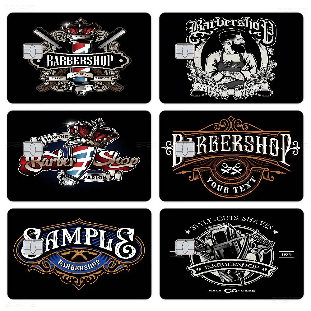 Vintage Sign Expert Barber Shop Anmie Sticker Film Skin Cover for Credit Card Debit Bank Card Front