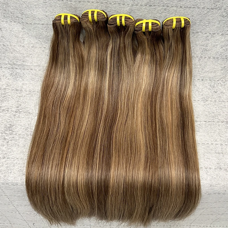 Highlight Bone Straight Human Hair Bundles Raw Virgin Hair P427 Colored Ombre Honey Blonde 100% Vietnamese Human Hair Extensions