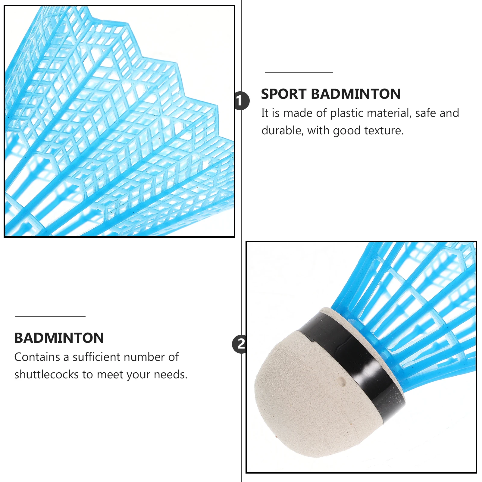 

12Pcs Badminton Shuttlecocks Premium Plastic Light Weight Waterproof Portable for Indoor Outdoor Play Replacement Set