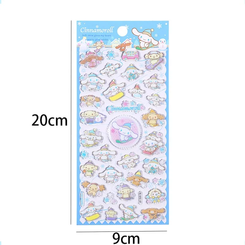 Imagem -05 - Kawaii Cristal Cinnamoroll Adesivos Cão Bonito Scrapbooking Diário Faça Você Mesmo Adesivo 3d Decorativo Etiqueta Album Stick 20 Pcs por Lote