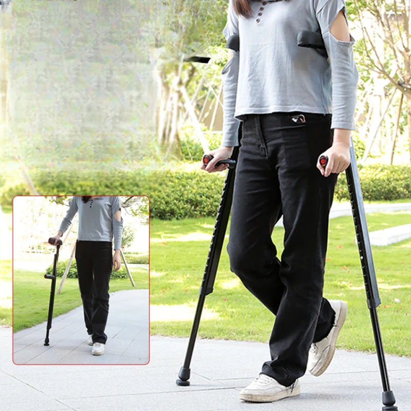 Broken, armpit, young people, double, non-slip, walkers, crutches for the elderly, adjustable and portable