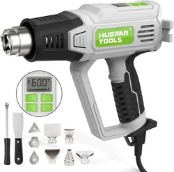 uepar TOOLS heteluchtpistool 2300 W 220 V/110 V heteluchtpistool met digitaal LCD-display heteluchtpistool 122 ℉ -1112 ℉ (50 ℃ -600 ℃ 10 Aksesuar