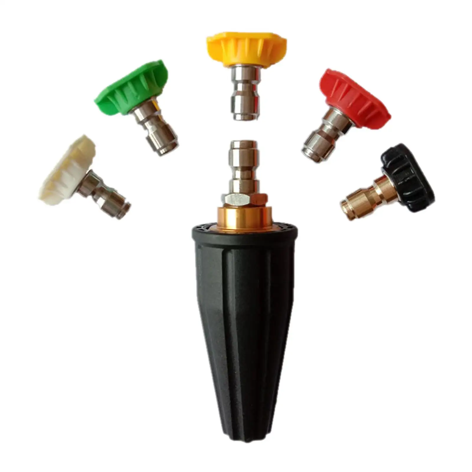 Nozzle for Pressure Washers Rotating Nozzle with 5 Tips 1/4 Inch schnelle Multiple Degrees 0、15、25、40 Degrees,Soap