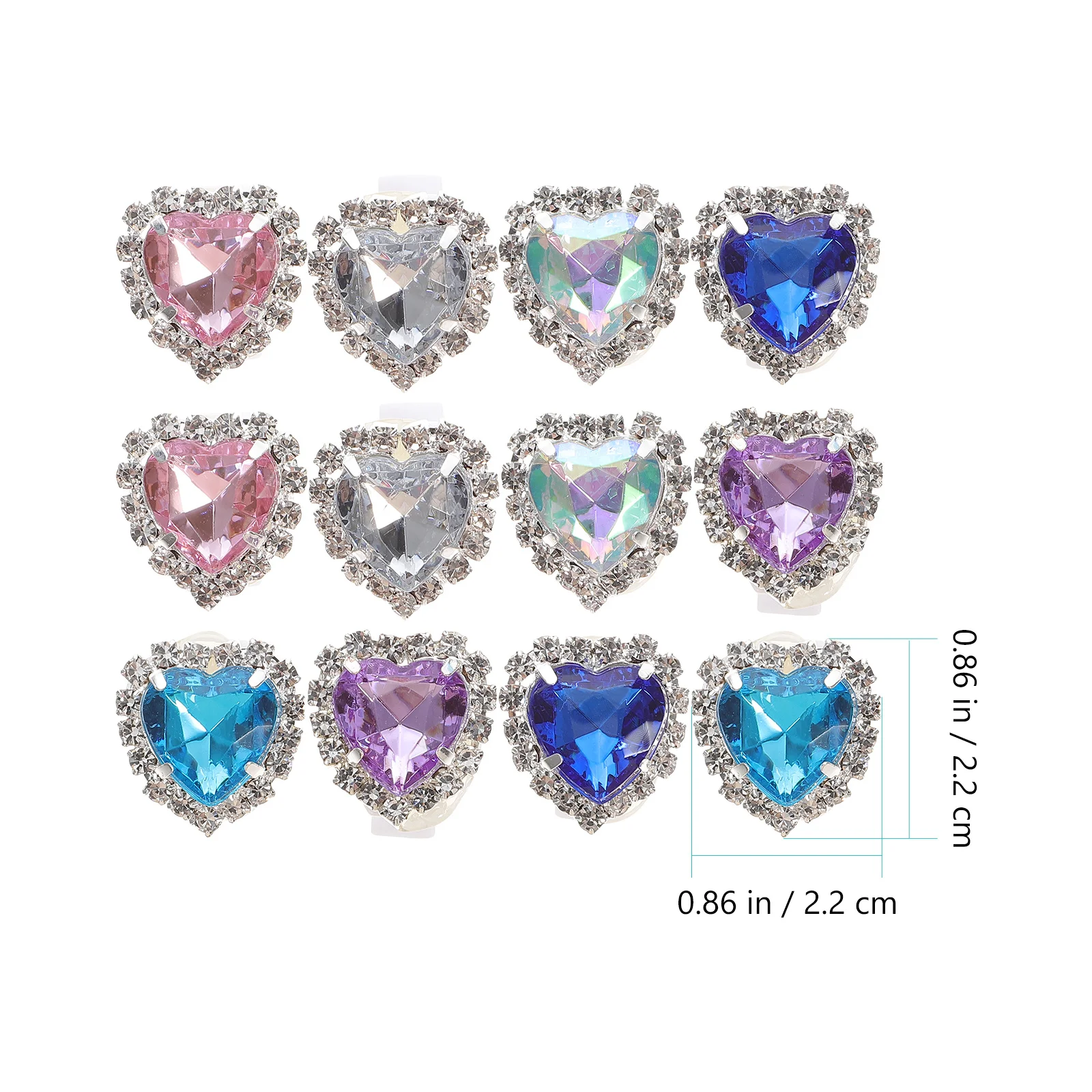

12Pcs Shoe Buckle Accessories Rhinestone Shoelaces Clips Creative Heart Design DIY Shoe Charm Clips Decoration for Sneakers