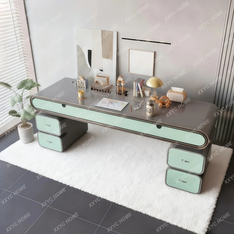 Cream wind paint home office writing desk modern simple computer study table
