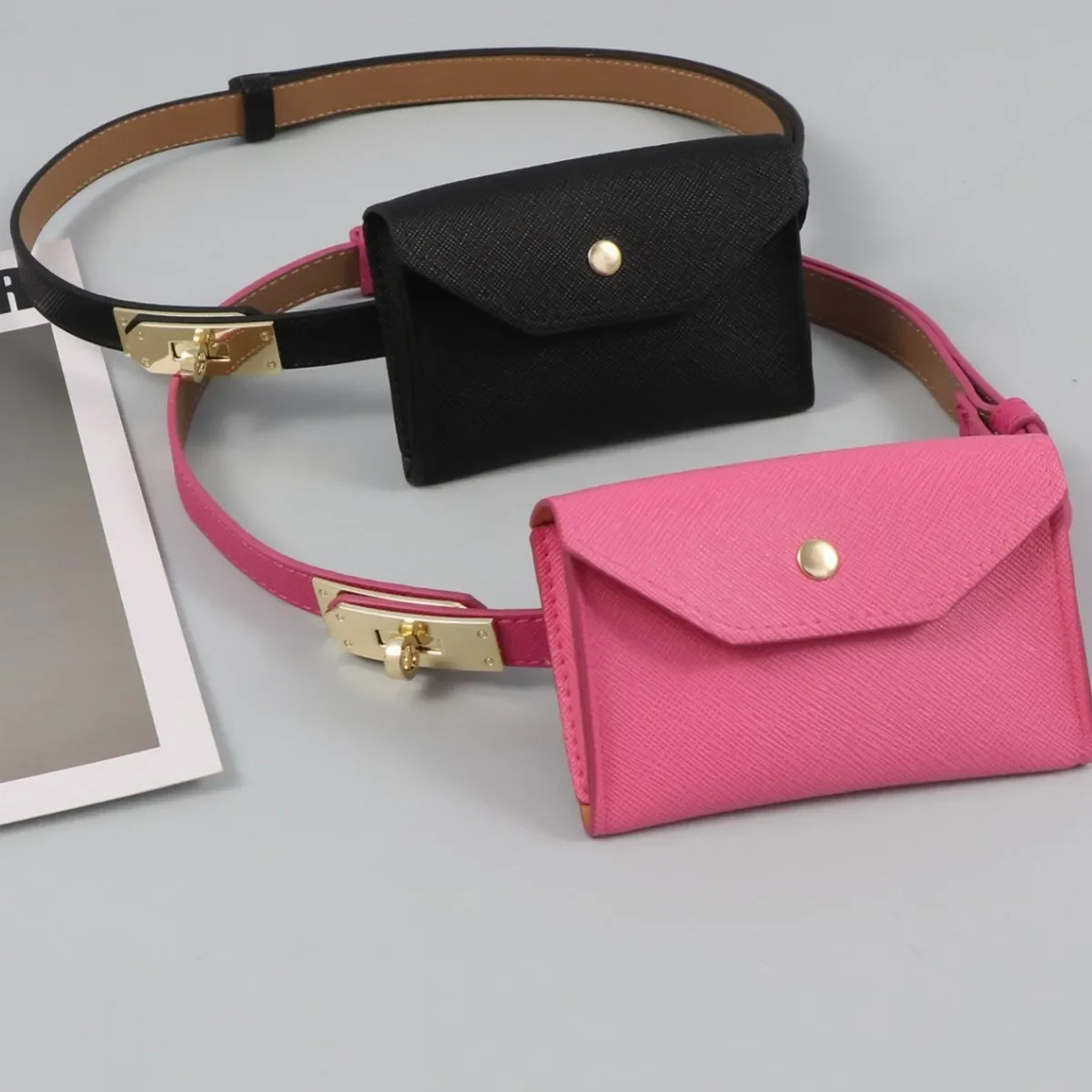 Women's PU Leather Belt Kelly Decorative Belt for Coats Skirts Pants Dresses Waist Bag Neutral Minimalist Style Fastening Buckle