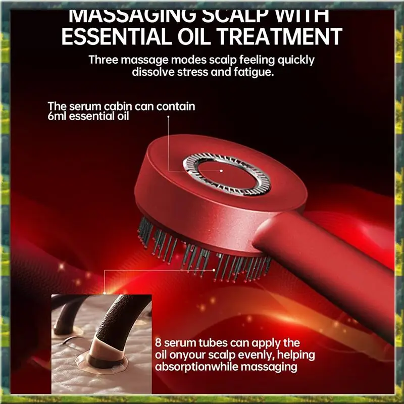 ~ فرشاة تدليك فروة الرأس الكهربائية المتينة لزيت الشعر، 3 أوضاع مخصصة للاسترخاء وموزع زيت مقاوم للماء IPX7