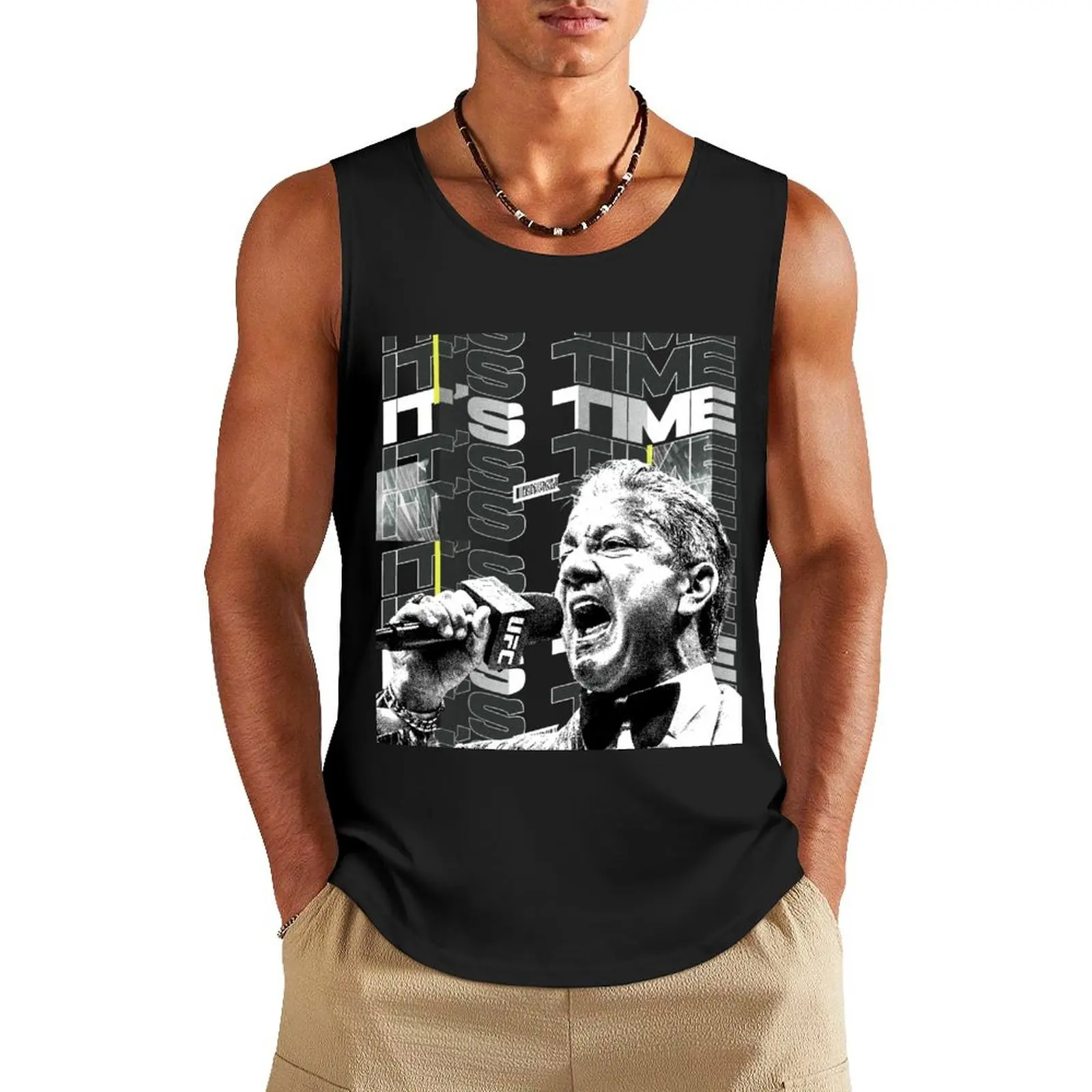 Bruce Buffer It's Time Tank Top muscle t-shirt gym clothes man fitness gym clothes for man